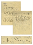 Max Planck Autograph Letter Signed, Musing on the First Law of Thermodynamics -- ...Mayer had burst into his room exclaiming...that water could be warmed by means of vigorous shaking...